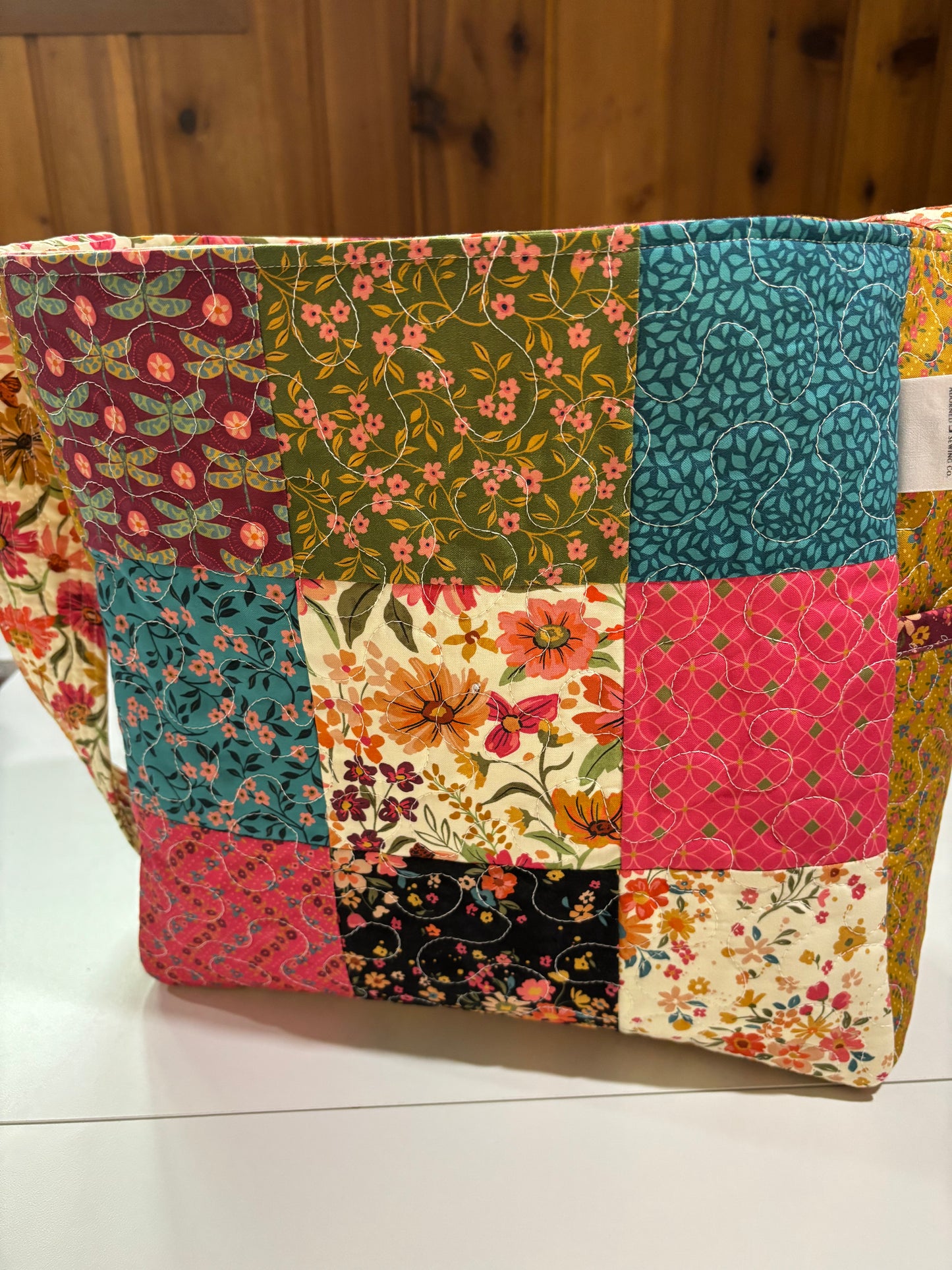 Sage Wood Quilted Tote Bag