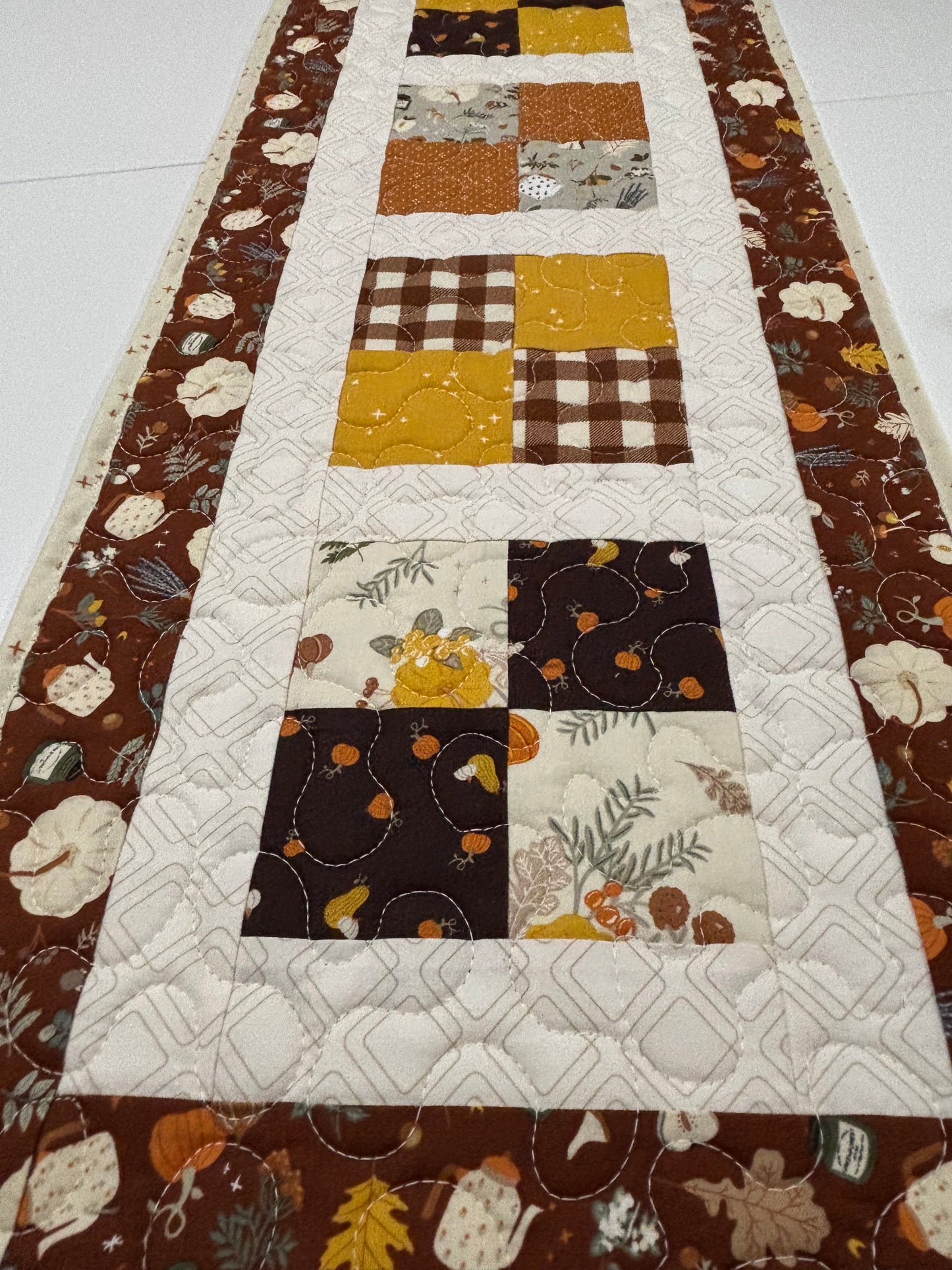 Pumpkin Spice Quilted Table Runner