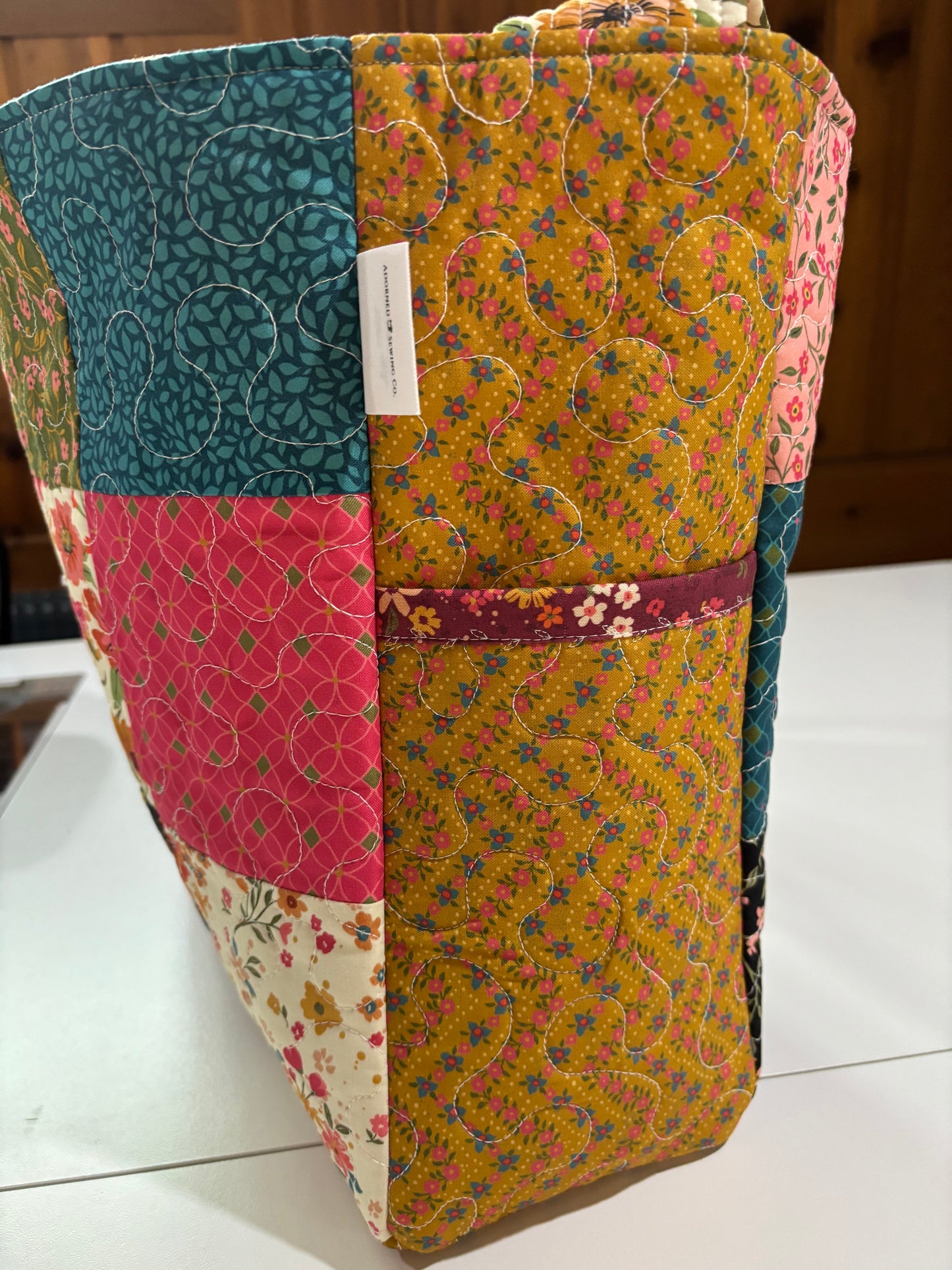 Sage Wood Quilted Tote Bag
