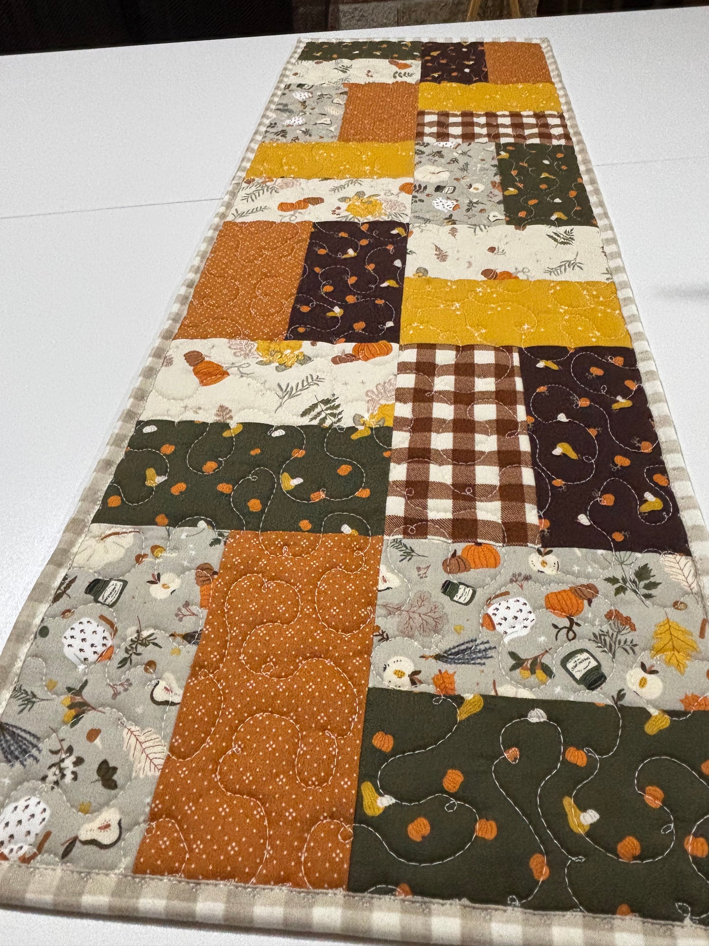 Pumpkin Spice Quilted Table Runner