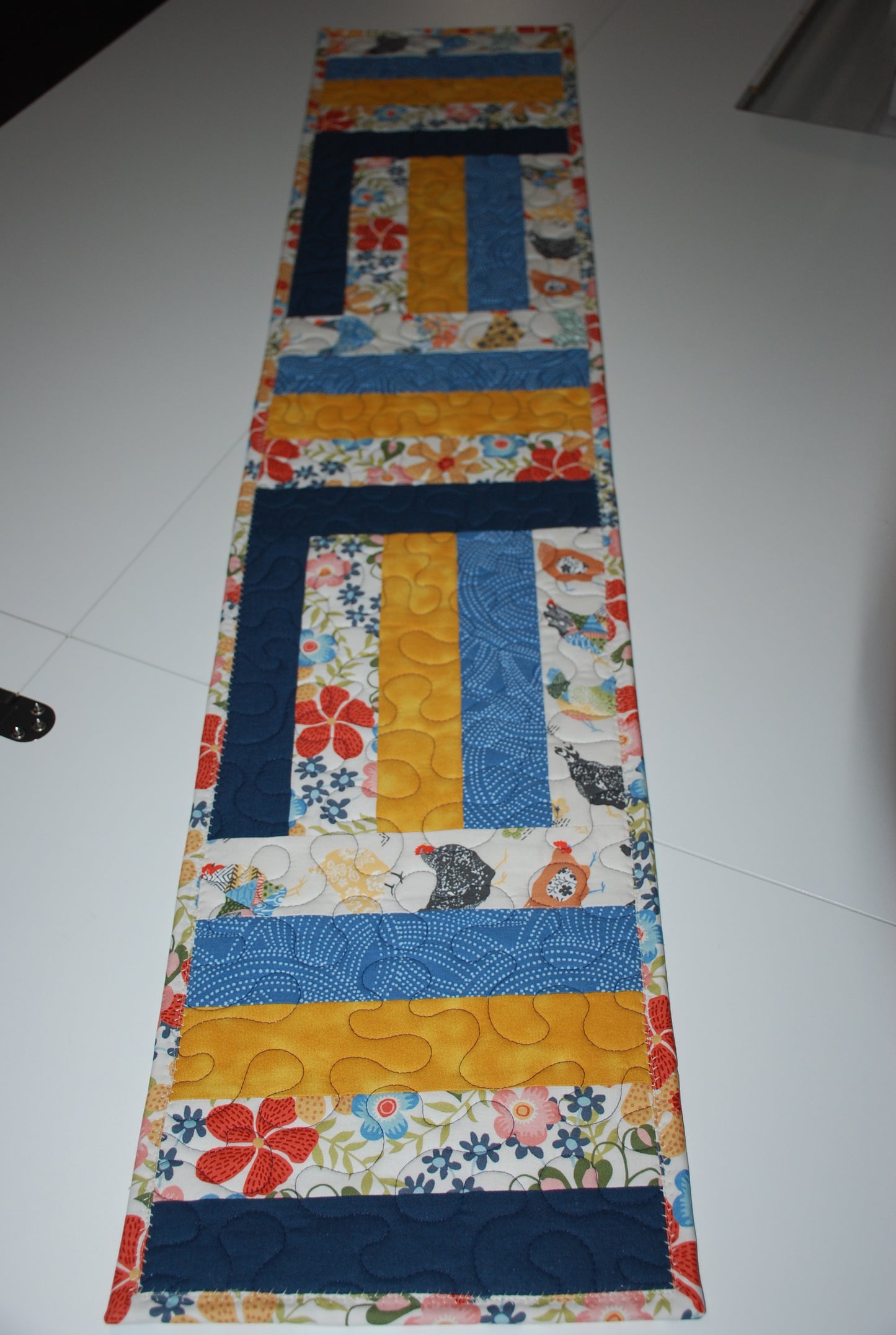 Chicken and Flower Long Table Runner