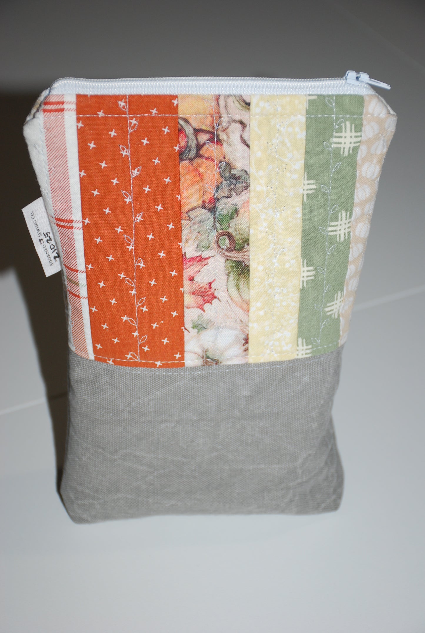 Fall Pumpkin Zipper Pouch - Sage