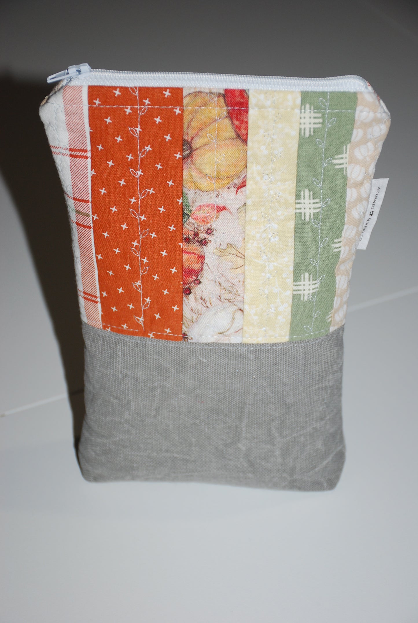 Fall Pumpkin Zipper Pouch - Sage