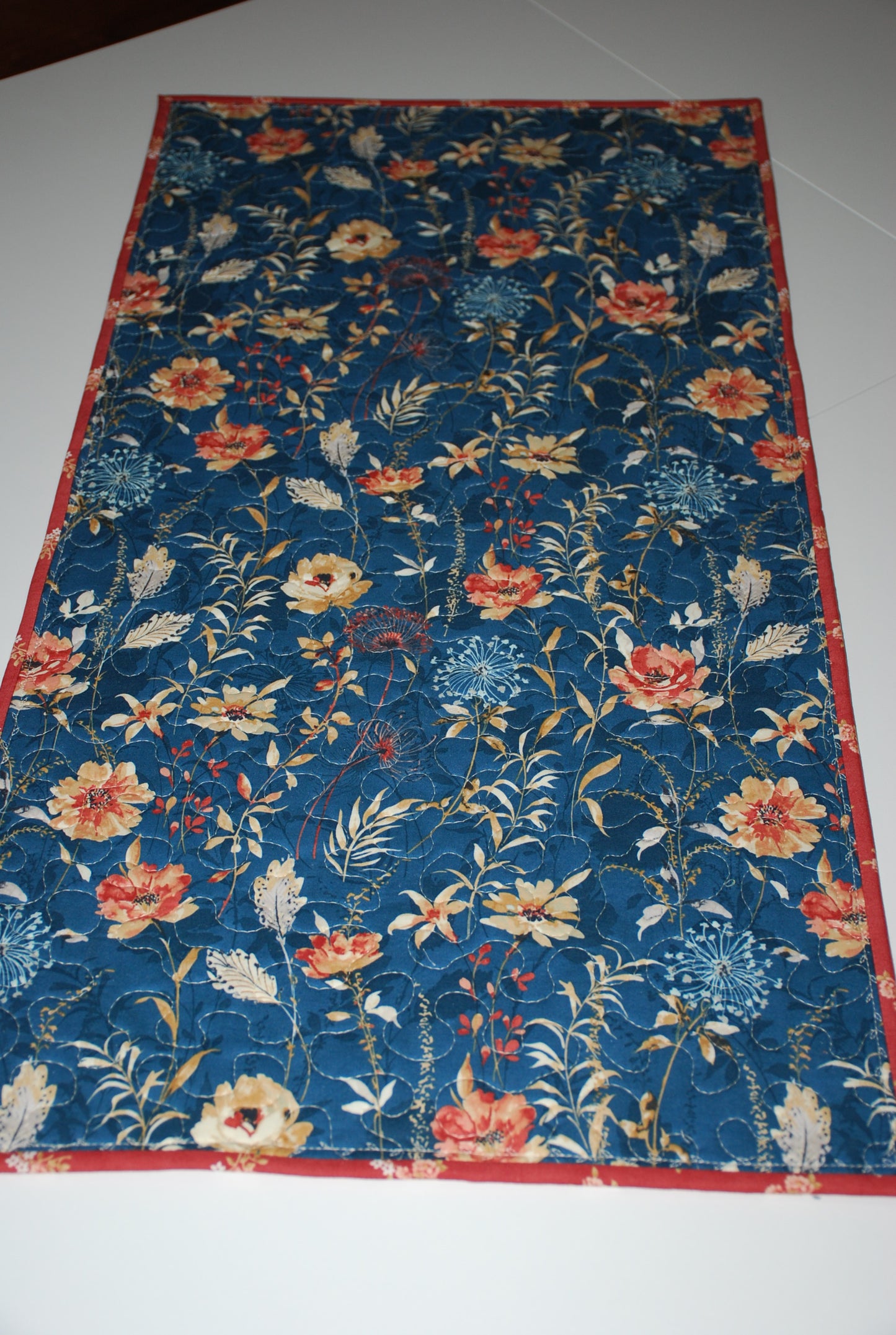 Country Stars and Stripes Quilted Table Runner Navy