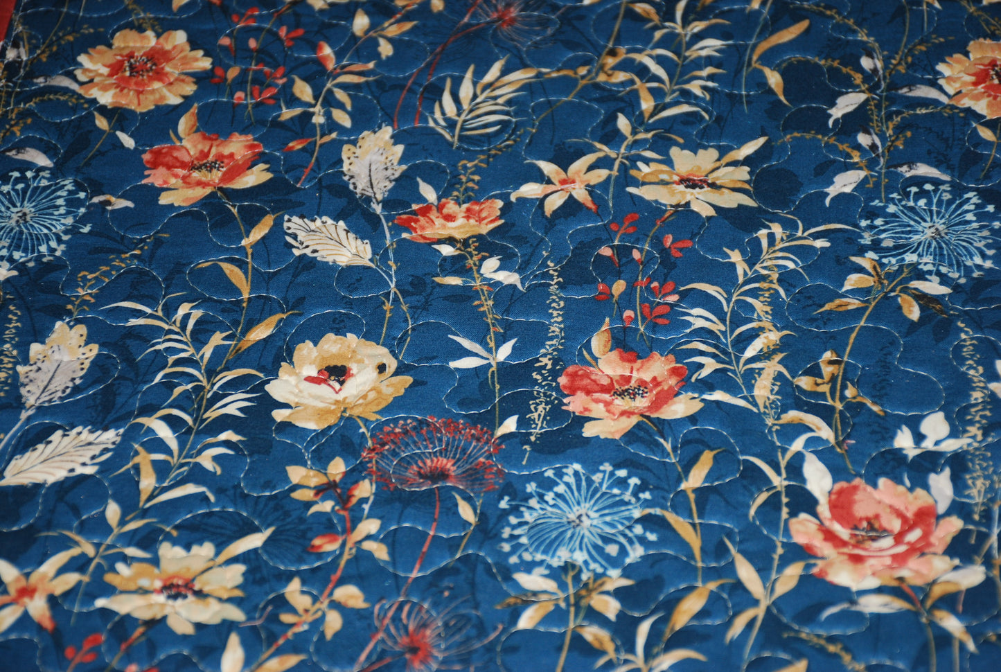 Country Stars and Stripes Quilted Table Runner Navy