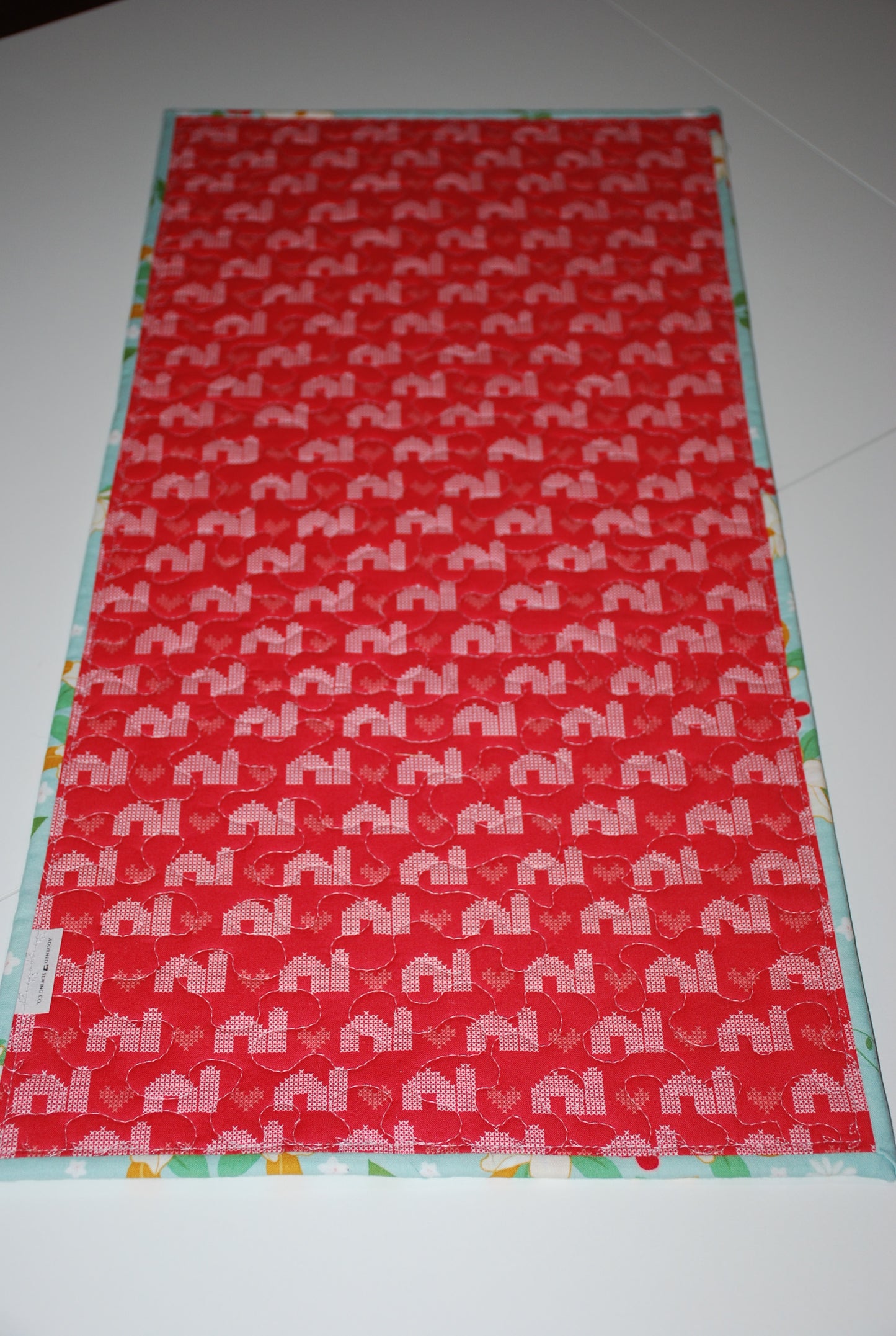 Country Life Quilted Table Runner Red Barns