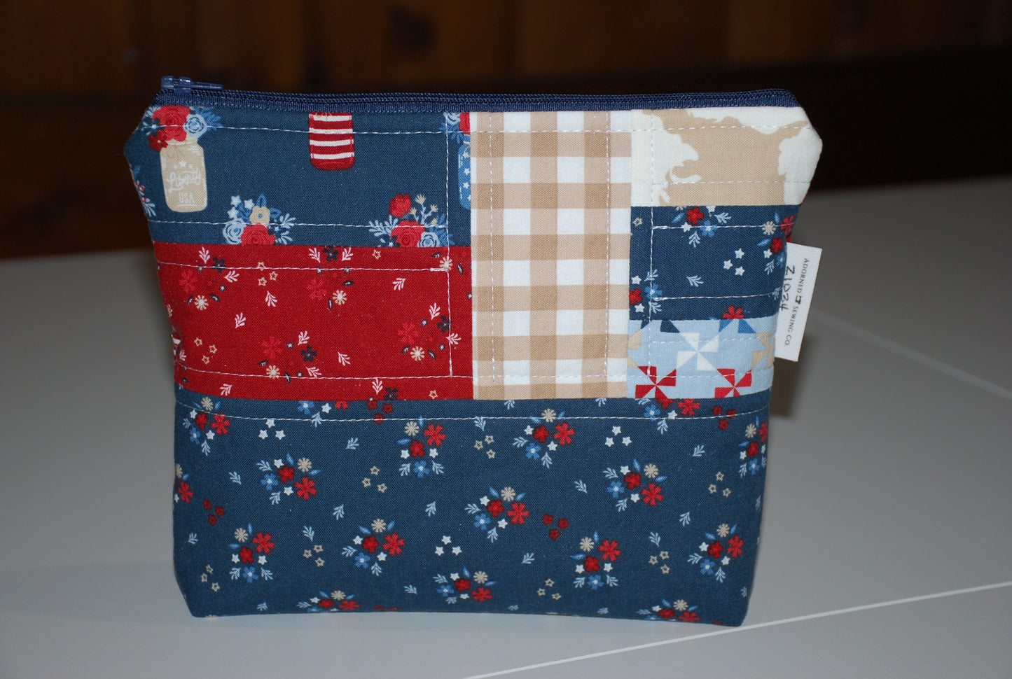 Hometown Patriotic Zipper Pouch Main Street