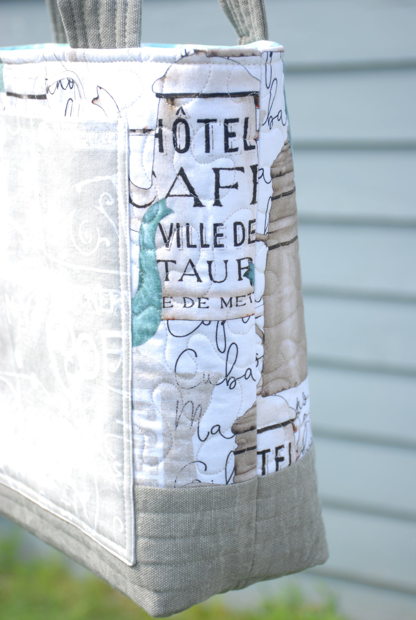 Quilted Coffee Pot Tote Bag