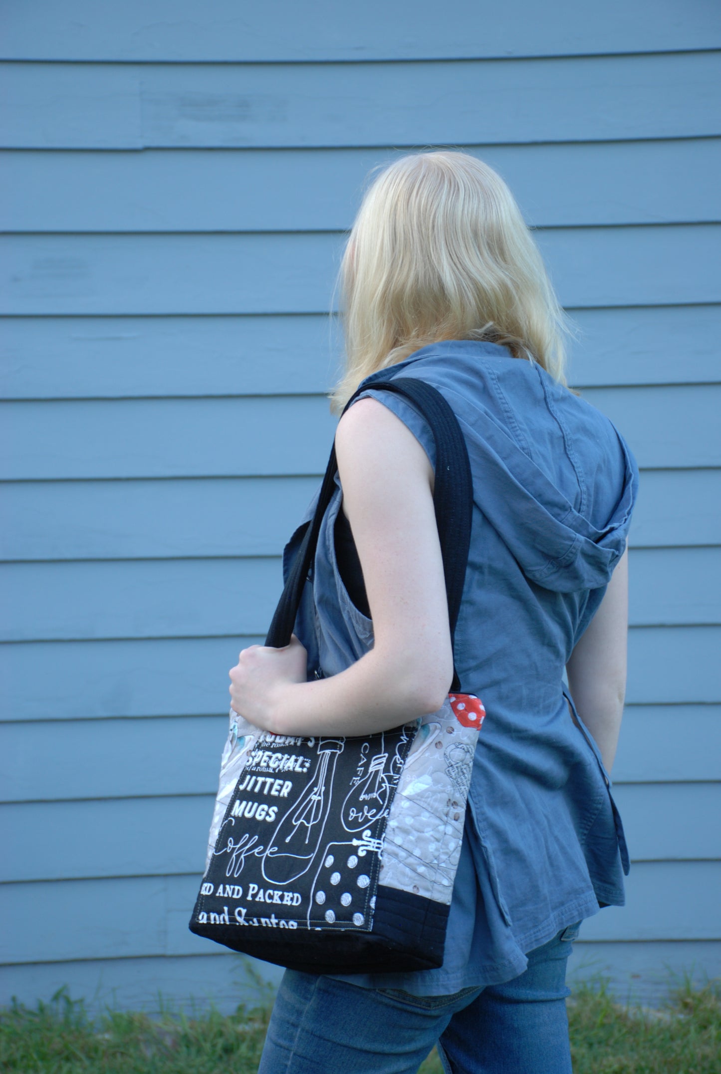 Quilted Coffee Cup Tote Bag