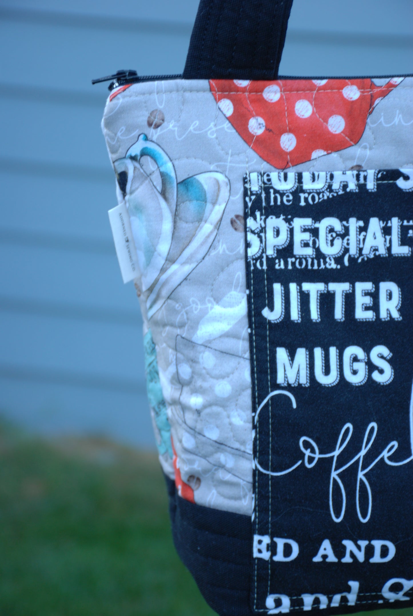 Quilted Coffee Cup Tote Bag