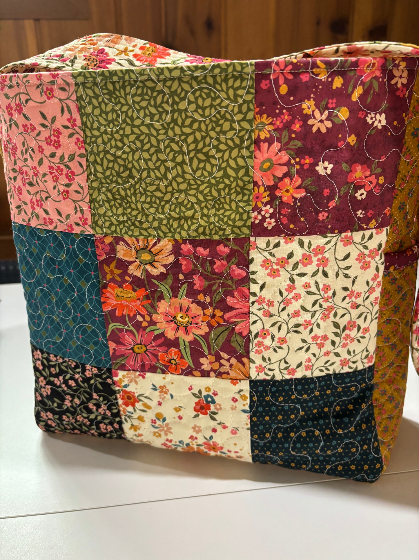 Sage Wood Quilted Tote Bag
